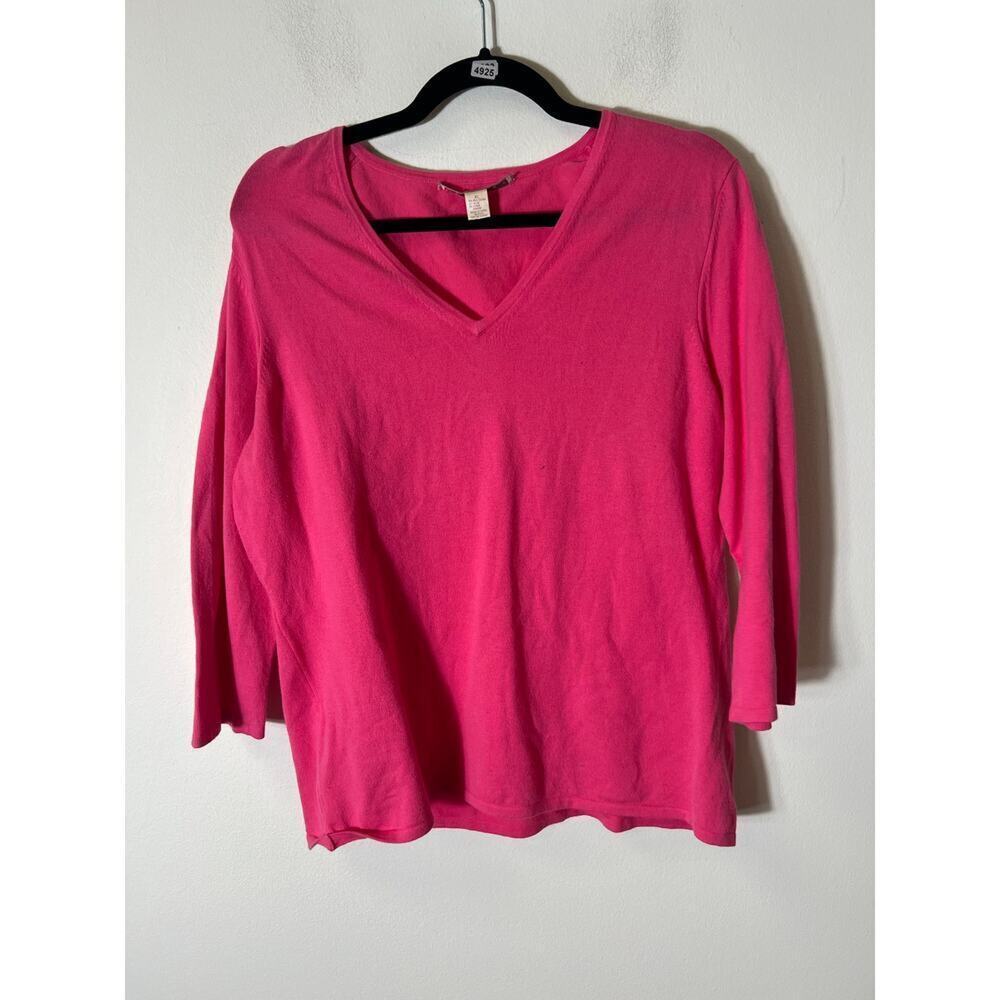 Belford Pink Three Quarter Sleeve Knit Top XL